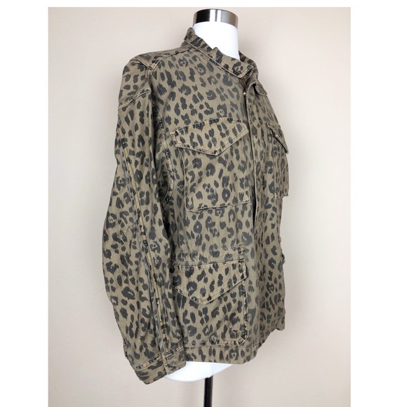FRAME Cheetah Print Service Cargo Jacket M - Picture 2 of 6